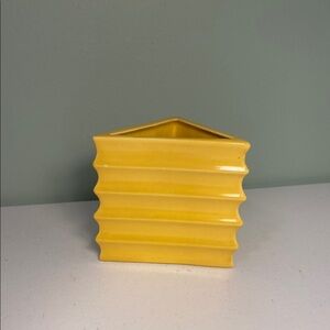 California Yellow Triangular Ceramic Planter Vase